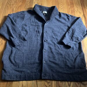 Oak Hill Cardigan Sweater Heather Blue Shawl Collar Button Front Mens 4XLT Prep